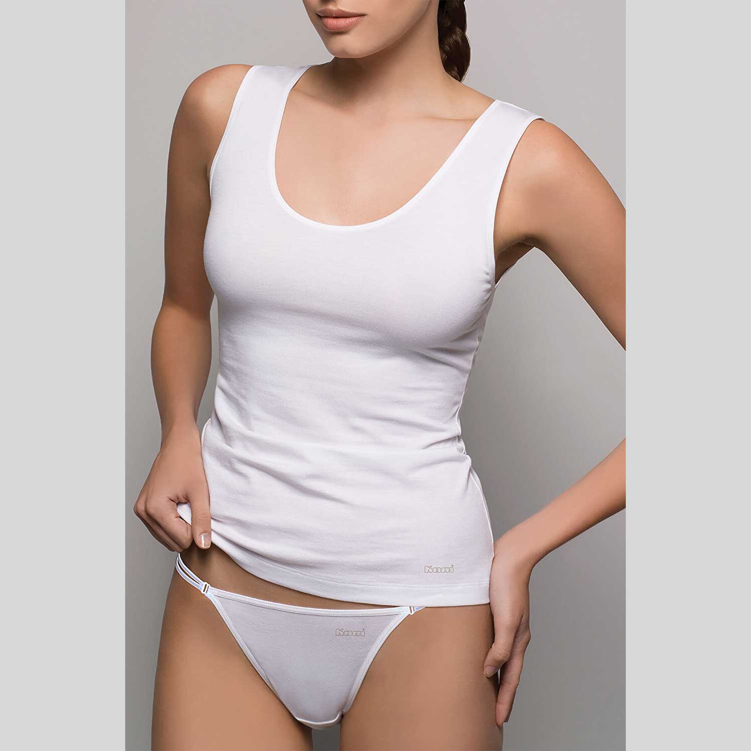 BEYAZ Basic Singlet Pamuklu Kalın Askılı Atlet