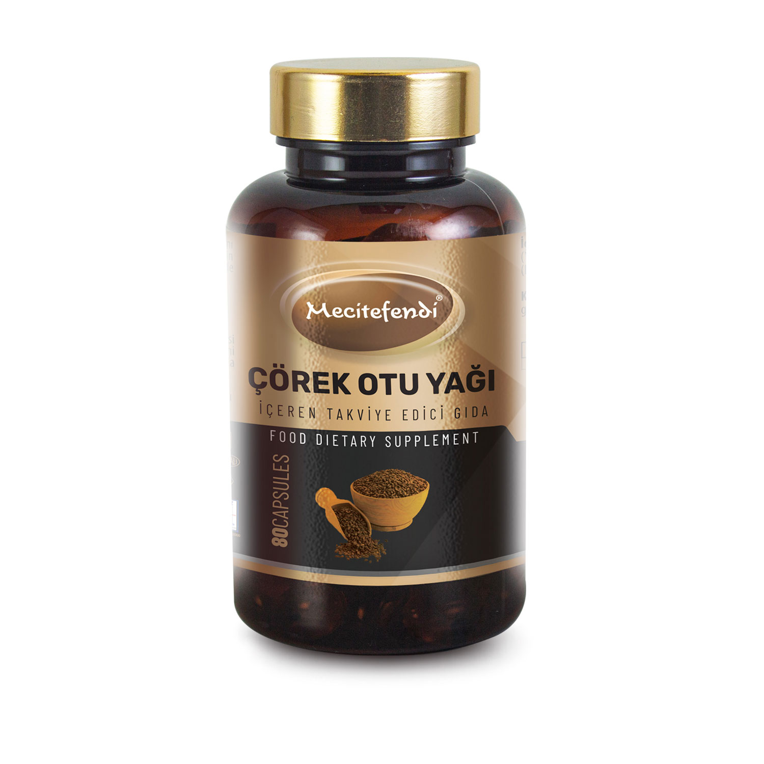 MECİTEFENDİ ÇÖREKOTU YAĞI İÇEREN TAKVİYE EDİCİ GIDA (80 KAPSÜL* 1300MG)