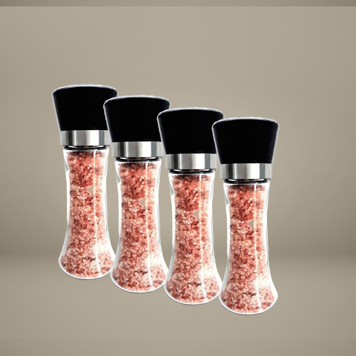 Nevele Öğütücü + 200 gr Pembe Himalaya Tuzu Dolu x 4 Adet